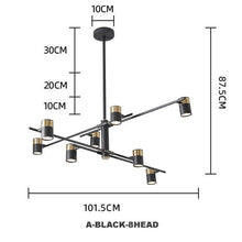 Cargar imagen en el visor de la galería, Atmosphere - B - UNIC39023365 - a - black - 8head - warm - white - 3000k