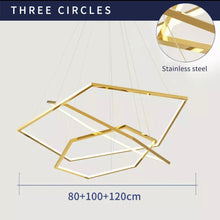 Cargar imagen en el visor de la galería, Pentagon - B - UNIC28932896 - china - 40cm60cm80cm - 3 - rings - dimmable
