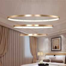 Cargar imagen en el visor de la galería, Saturno - B - UNIC7595988 - dimmable - with - remote - 40 - 60 - 80 - 3rings - white - finished