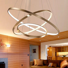 Cargar imagen en el visor de la galería, Saturno - B - UNIC7595988 - dimmable - with - remote - 40 - 60 - 80 - 3rings - white - finished