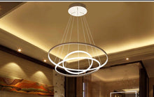 Cargar imagen en el visor de la galería, Saturno - B - UNIC7595988 - dimmable - with - remote - 40 - 60 - 80 - 3rings - white - finished