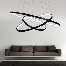 Cargar imagen en el visor de la galería, Saturno - B - UNIC7595988 - dimmable - with - remote - 40 - 60 - 80 - 3rings - white - finished