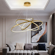 Cargar imagen en el visor de la galería, Saturno Plus - B - UNIC31497729 - gold - dia60 - 80 - 100cm3rings - cool - light - 6000k