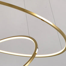 Cargar imagen en el visor de la galería, Saturno Plus - B - UNIC31497729 - gold - dia80cm - 100cm - 2rings - cool - light - 6000k