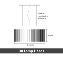 Cargar imagen en el visor de la galería, Wave - B - UNIC29477350 - 40 - heads - 190x47cm - black - lamp - body - brightness - dimmable