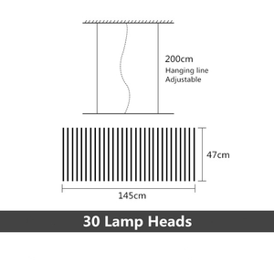 Wave - B - UNIC29477350 - 40 - heads - 190x47cm - black - lamp - body - brightness - dimmable